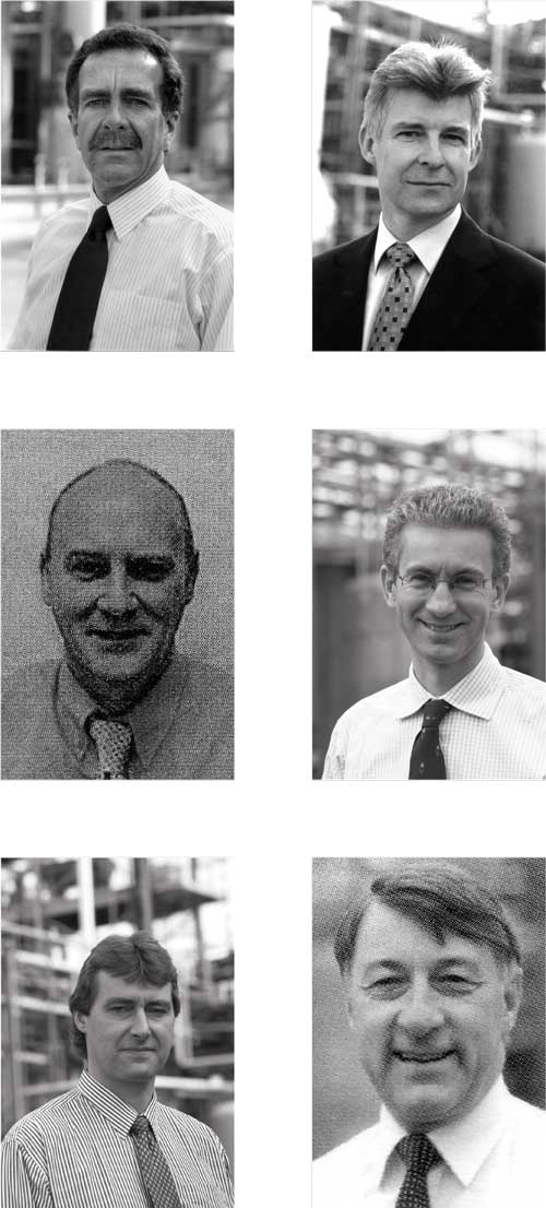 Above left: Ian McCelland. Above right: David Moffat. Centre left: Gary Collinson. Centre right: Tony Stocker. Below left: Mark Goddard. Below right: Robin Lee.